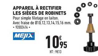 appareil à rectifier les sièges de robinets mejix