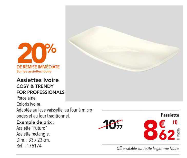 assiettes ivoire cosy & trendy for professionals 20% de remise immédiate