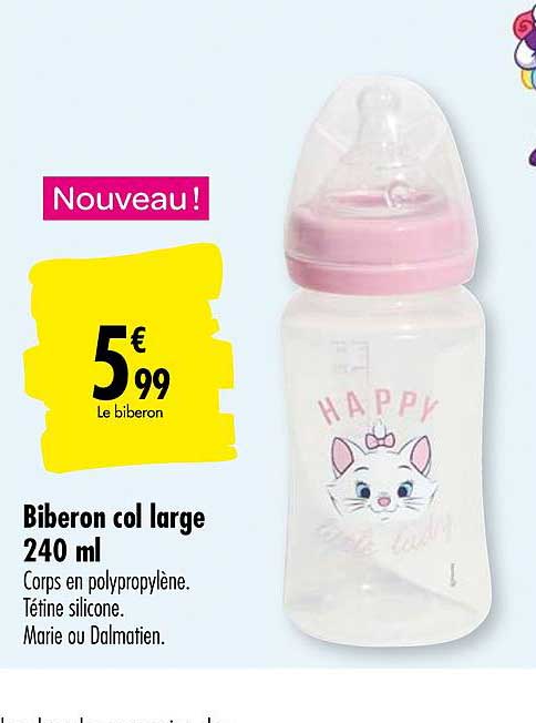 biberon col large 240 ml