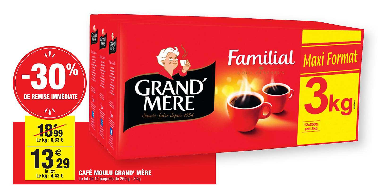 café moulu grand' mère -30% remise immédiate