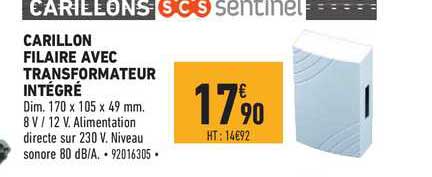 carillon filaire avec transformateur intégré