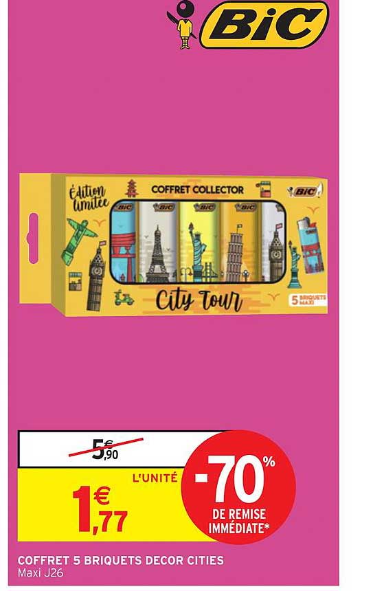Coffret 5 Briquets Decor Cities -70% De Remise Immédiate