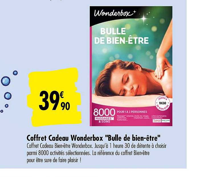 coffret cadeau wonderbox bulle de bien être