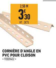 cornière d'angle en pvc pour cloison