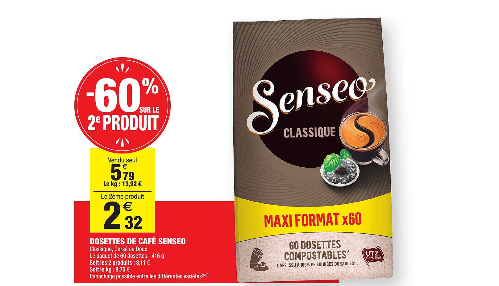 Dosettes De Café Senseo -60% Sur Le 2e Produit