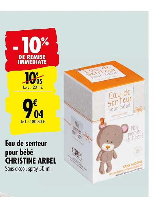 eau de senteur pour bébé christine arbel -10% remise immédiatec