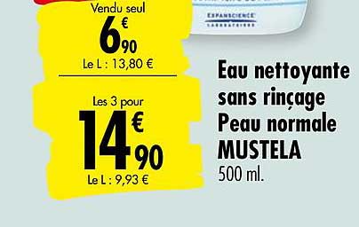 Eau Nettoyante Sans Rinçage Peau Normale Mustela