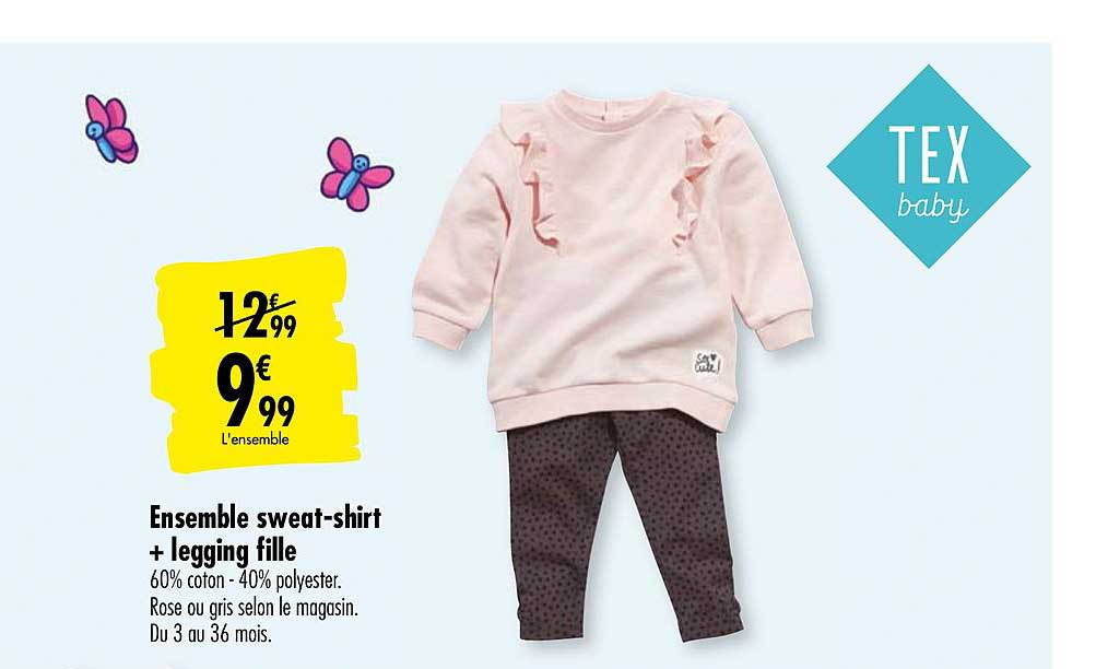 Ensemble Sweat Shirt + Legging Fille Tex Baby