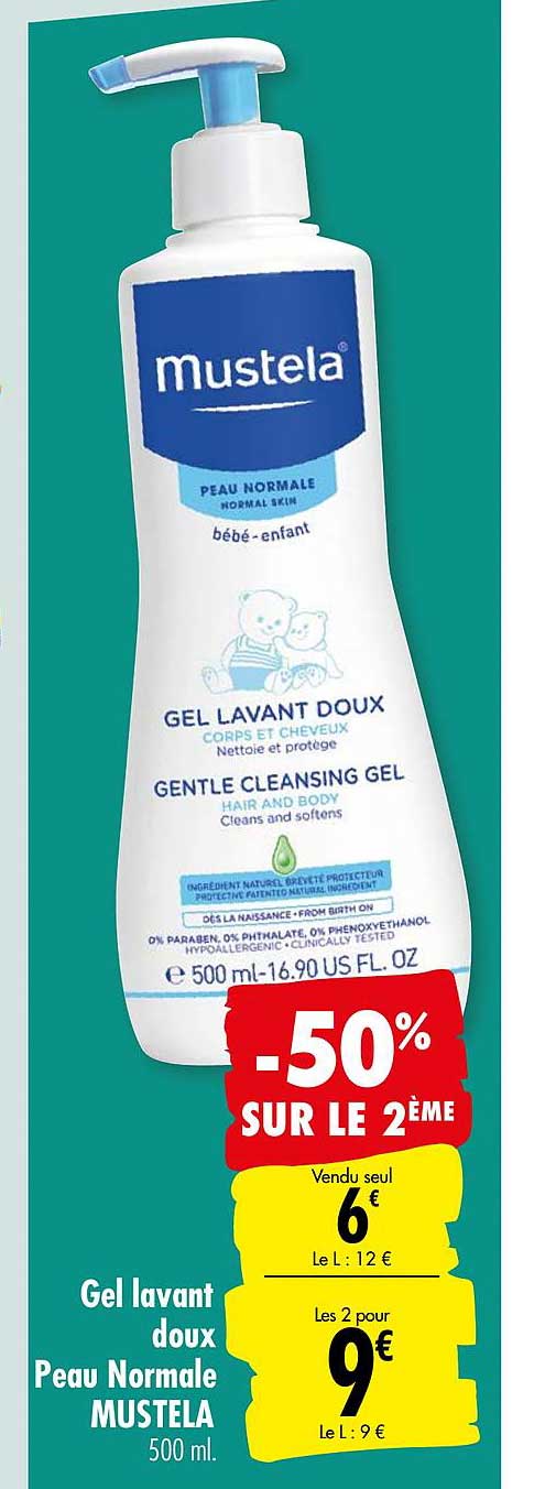 gel lavant doux peau normale mustela -50% sur le 2ème