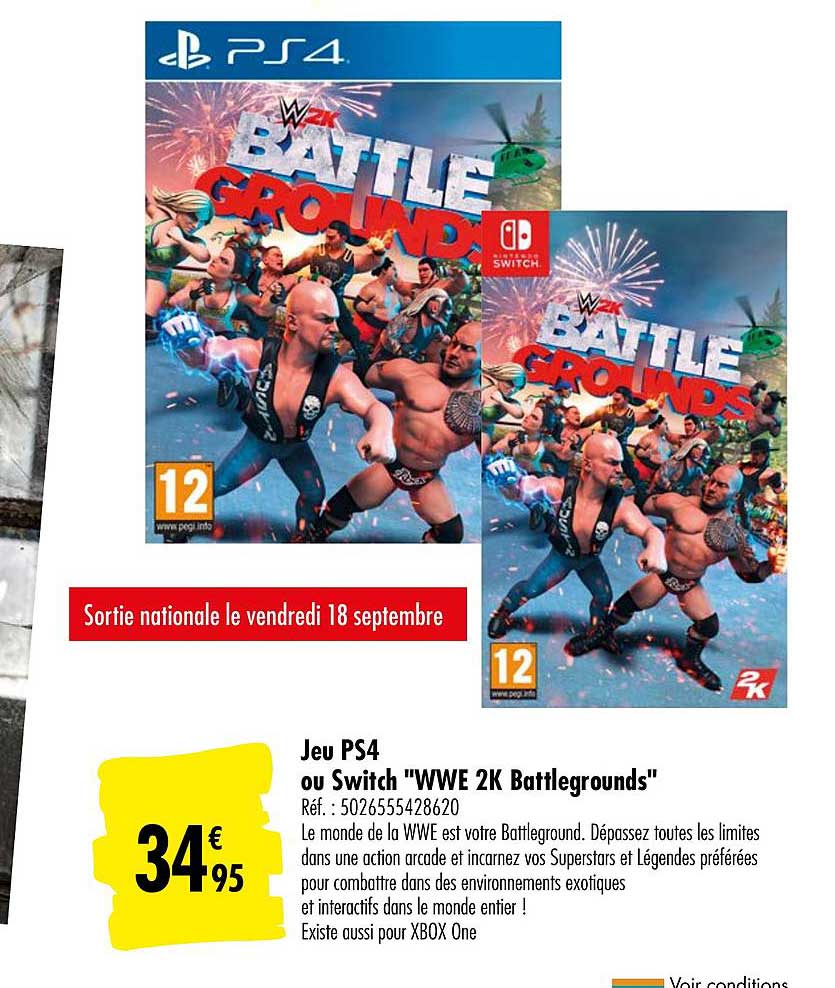 Jeu Ps4 Ou Switch Wwe 2k Battlegrounds