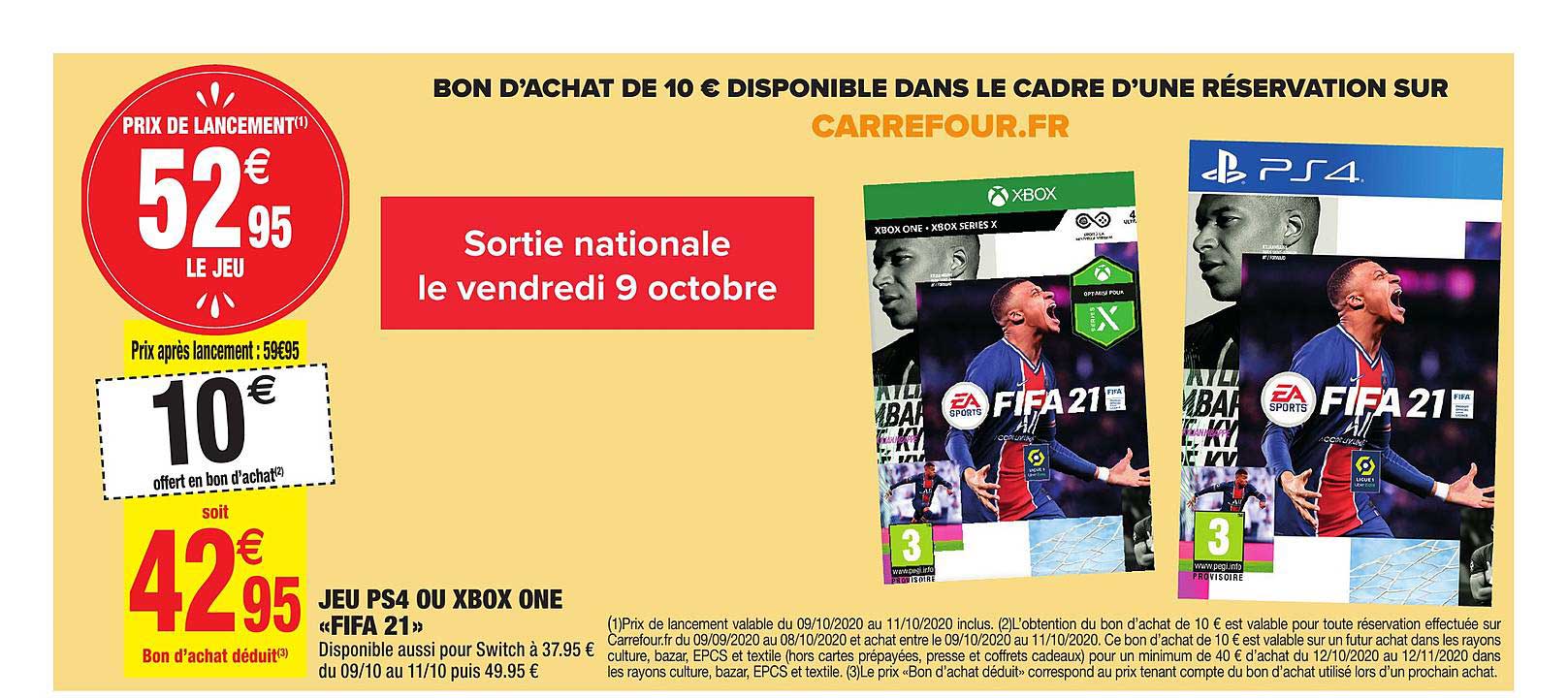 jeu ps4 xbox one fifa 21