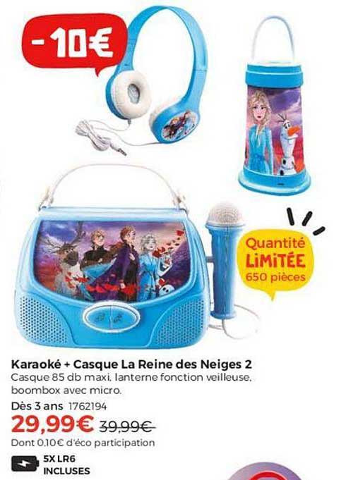 karaoké + casque la reine des neiges 2