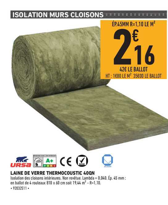 Laine De Verre Thermocoustic 40qn Ursa