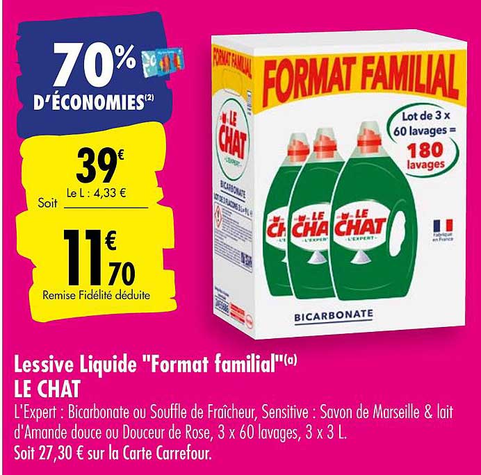 lessive liquide format familial le chat