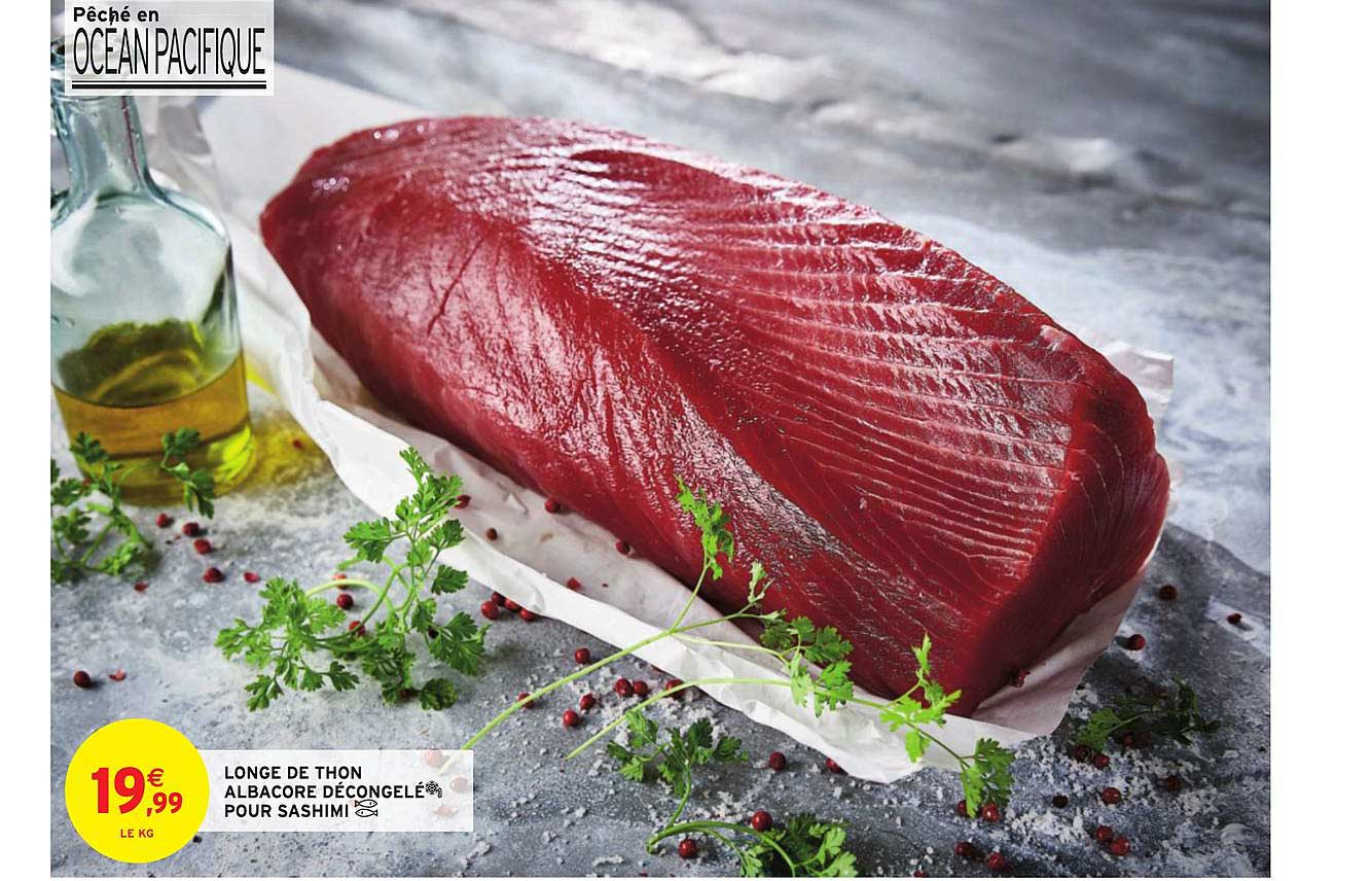 longe de thon albacore décongelé pour sashimi