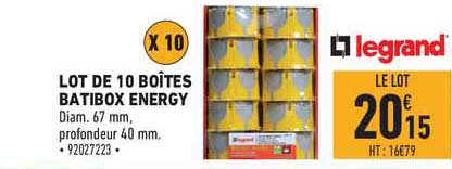 lot de 10 boîtes batibox energy legrand