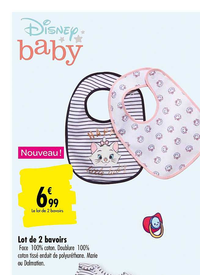 Lot De 2 Bavoirs Disney Baby