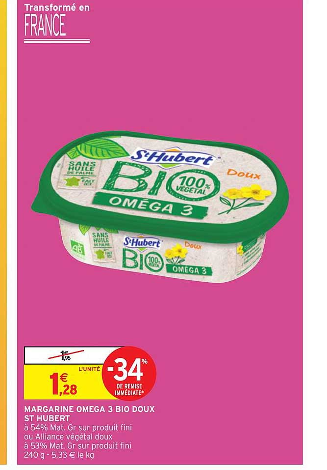margarine omega 3 bio doux st hubert