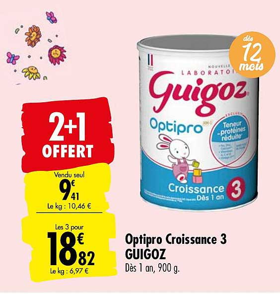 Optipro Croissance 3 Guigoz 2+1 Offert