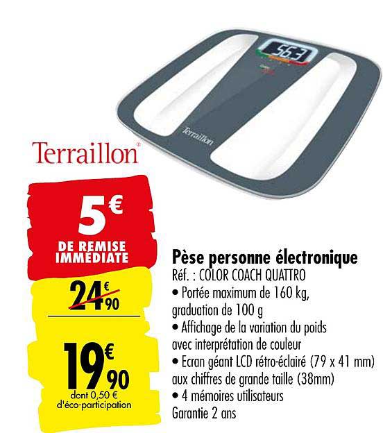 pèse personne électronique terraillon