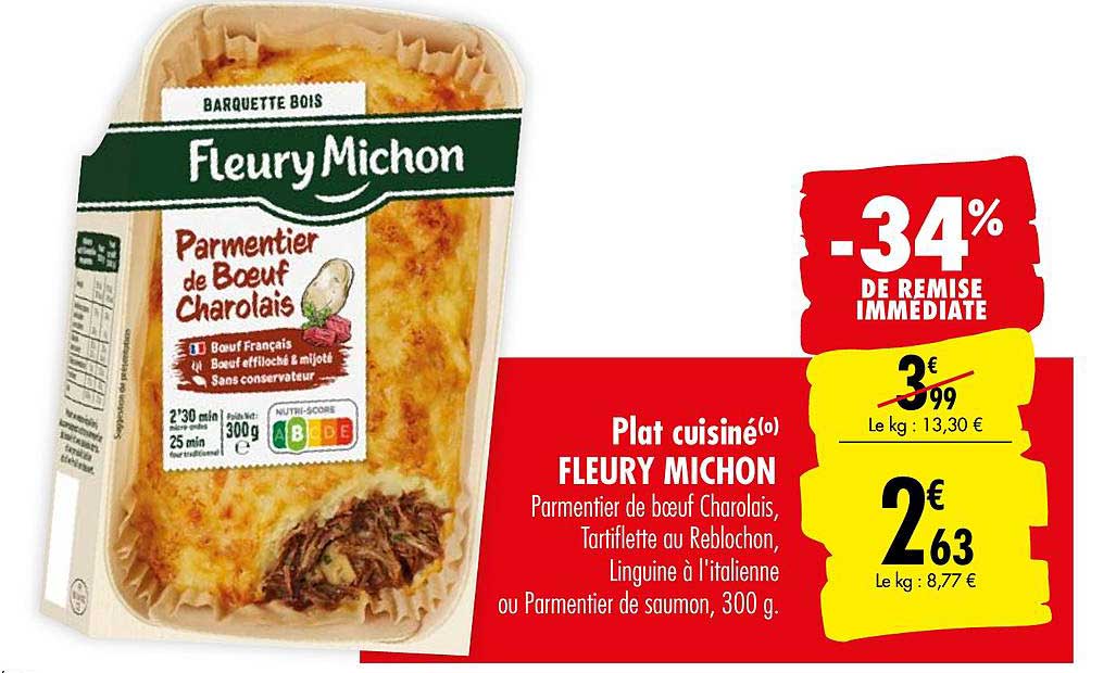 plat cuisiné fleury michon -34% de remise immédiate