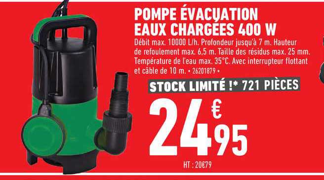 pompe évacuation eaux chargées 400 w