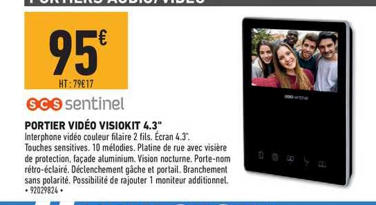 portier vidéo visiokit 4.3'' scs sentinel