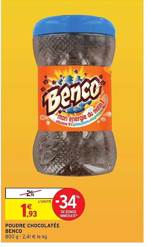 Poudre Chocolatée Benco -34% De Remise Immédiate