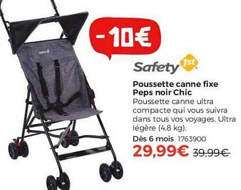 poussette canne fixe peps noir chic safety 1st