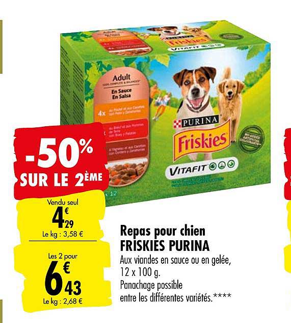 Repas Pour Chien Friskies Purina -50% Sur Le 2ème