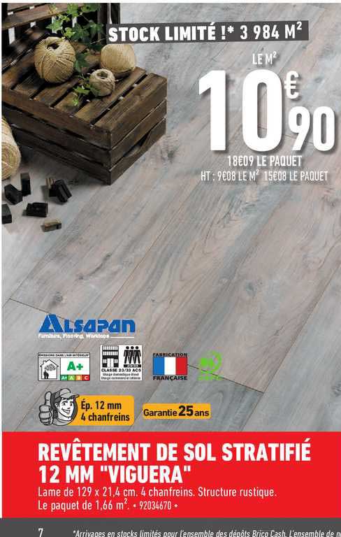 Revêtement De Sol Stratifié 12 Mm Viguera Alsapan