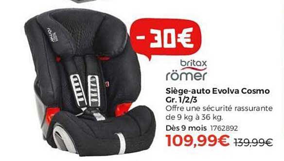 siège auto evolva cosmo gr. 1 2 3 britax römer