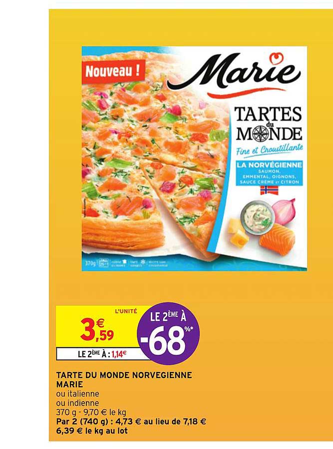 tarte du monde norvegienne marie le 2ème à -68%