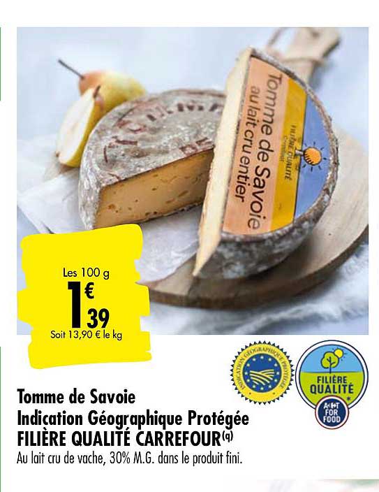 tomme de savoie indication géographique protégée filière qualité carrefour