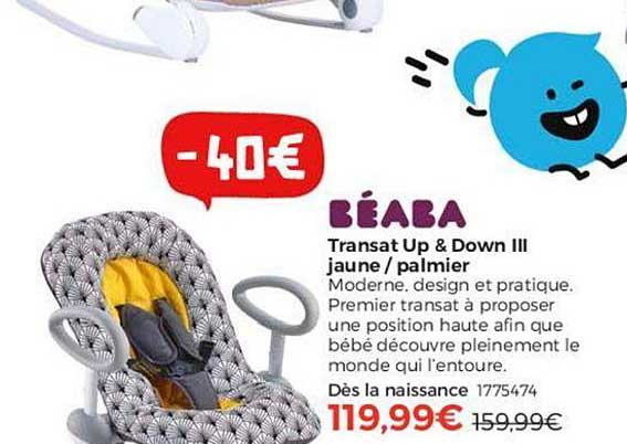 transat up & down iii jaune palmier béaba