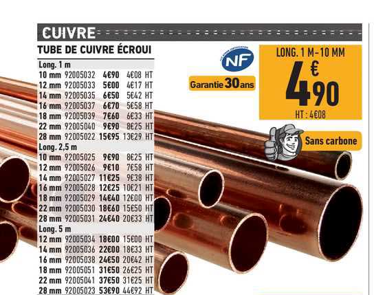 tube de cuivre écroui