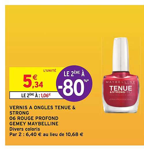 Vernis à Ongles Tenue & Strong Le 2ème à -80%