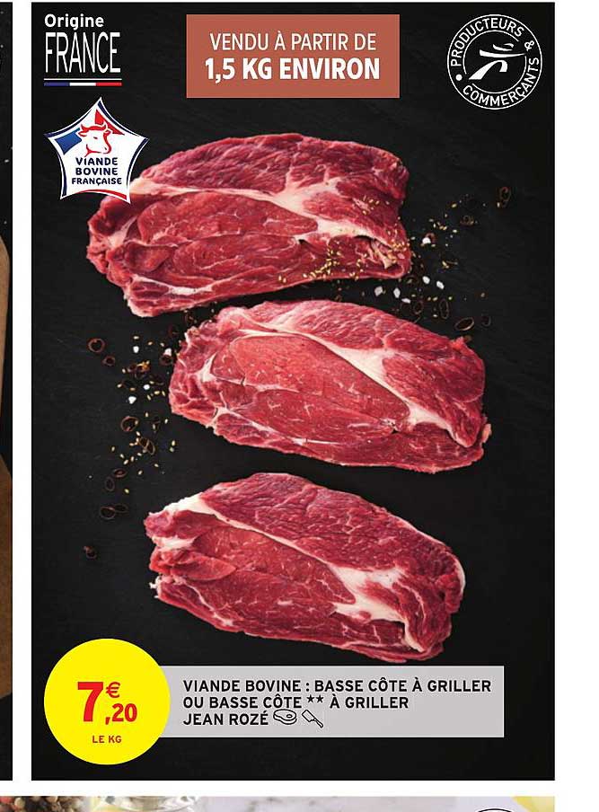 Viande Bovine : Basse Côte à Griller Ou Basse Côte à Griller Jean Rozé