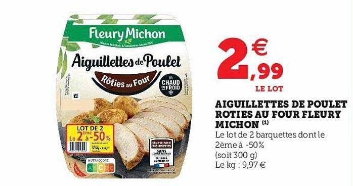 aiguillettes de poulet rôties au four fleury michon