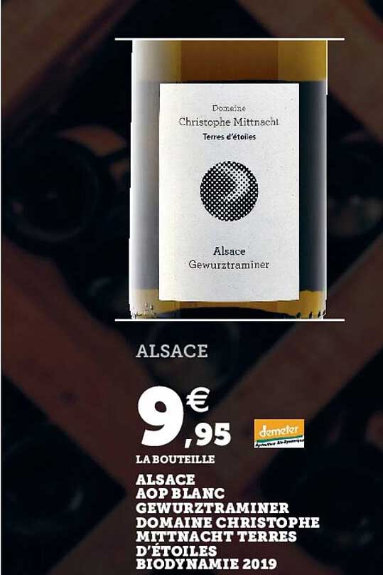 alsace aop blanc gewurztraminer domaine christophe mittnacht terres d'étoiles biodynamie 2019