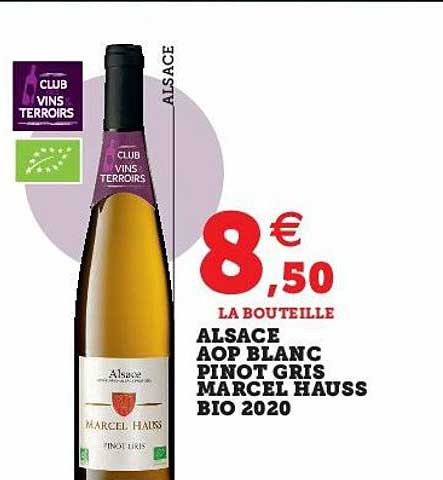 alsace aop blanc pinot gris marcel hauss bio 2020