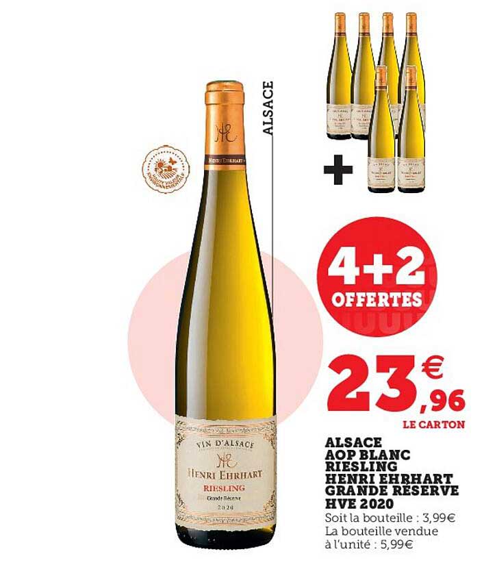 alsace aop blanc riesling henri ehrhart grande réserve hve 2020
