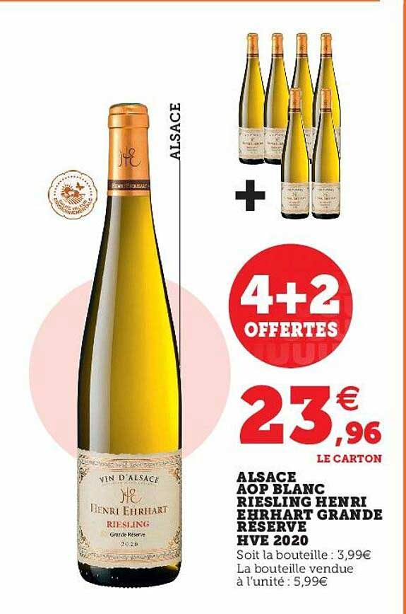 alsace aop blanc riesling henri ehrhart grande réserve hve 2020
