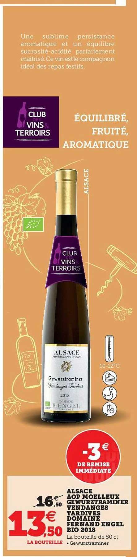 alsace aop moelleux gewurztraminer vendanges tardives domaine fernand engel bio 2018