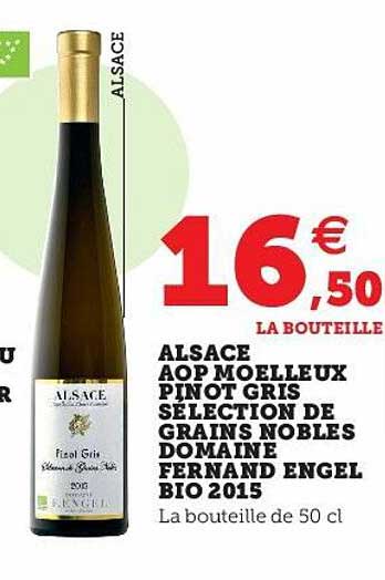 alsace aop moelleux pinot gris sélection de grains nobles domaine fernand engel bio 2015