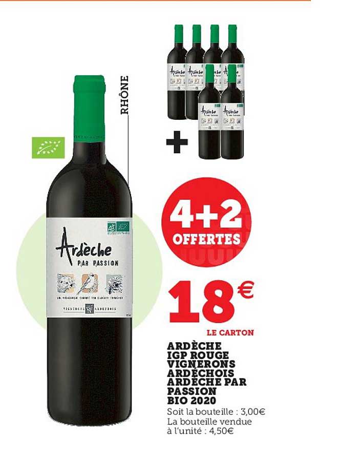 ardèche igp rouge vignerons ardèchois ardèche par passion bio 2020