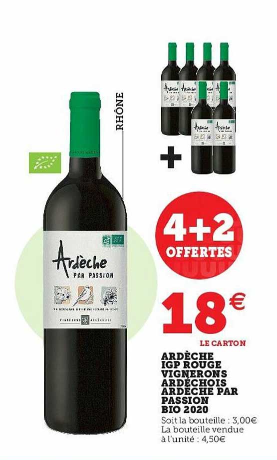 ardèche igp rouge vignerons ardèchois ardèche par passion bio 2020