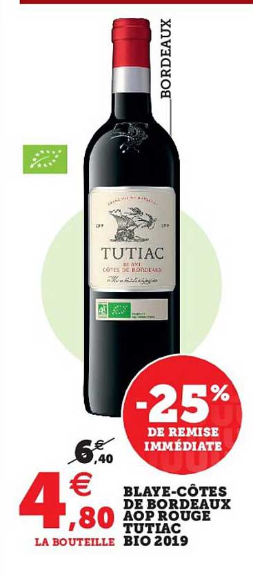 blaye-côtes de bordeaux aop rouge tutiac bio 2019