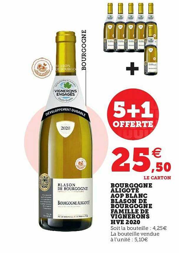 bourgogne aligoté aop blanc blason de bourgogne famille de vignerons hve 2020