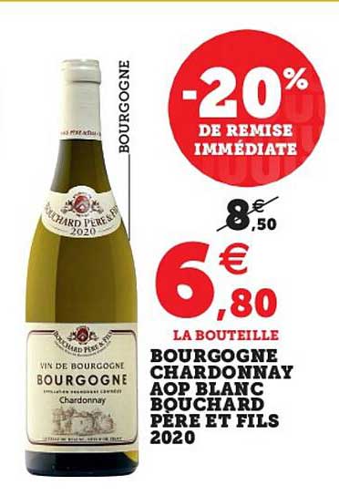 bourgogne chardonnay aop blanc bouchard père et fils 2020